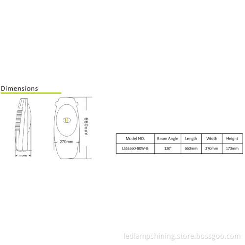 80W LED Street Lamp Fixture